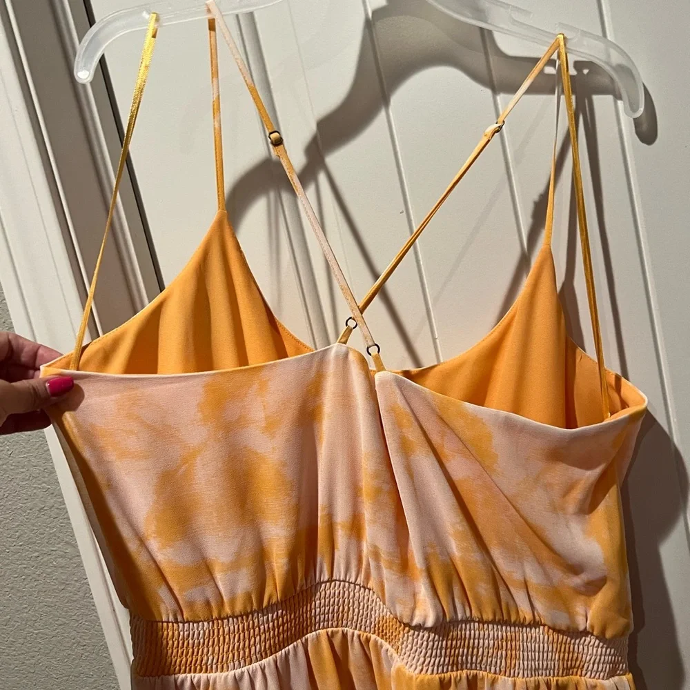 1. State Orange and Yellow Asymmetrical High-Low Sundress sz L - Picture 4 of 4
